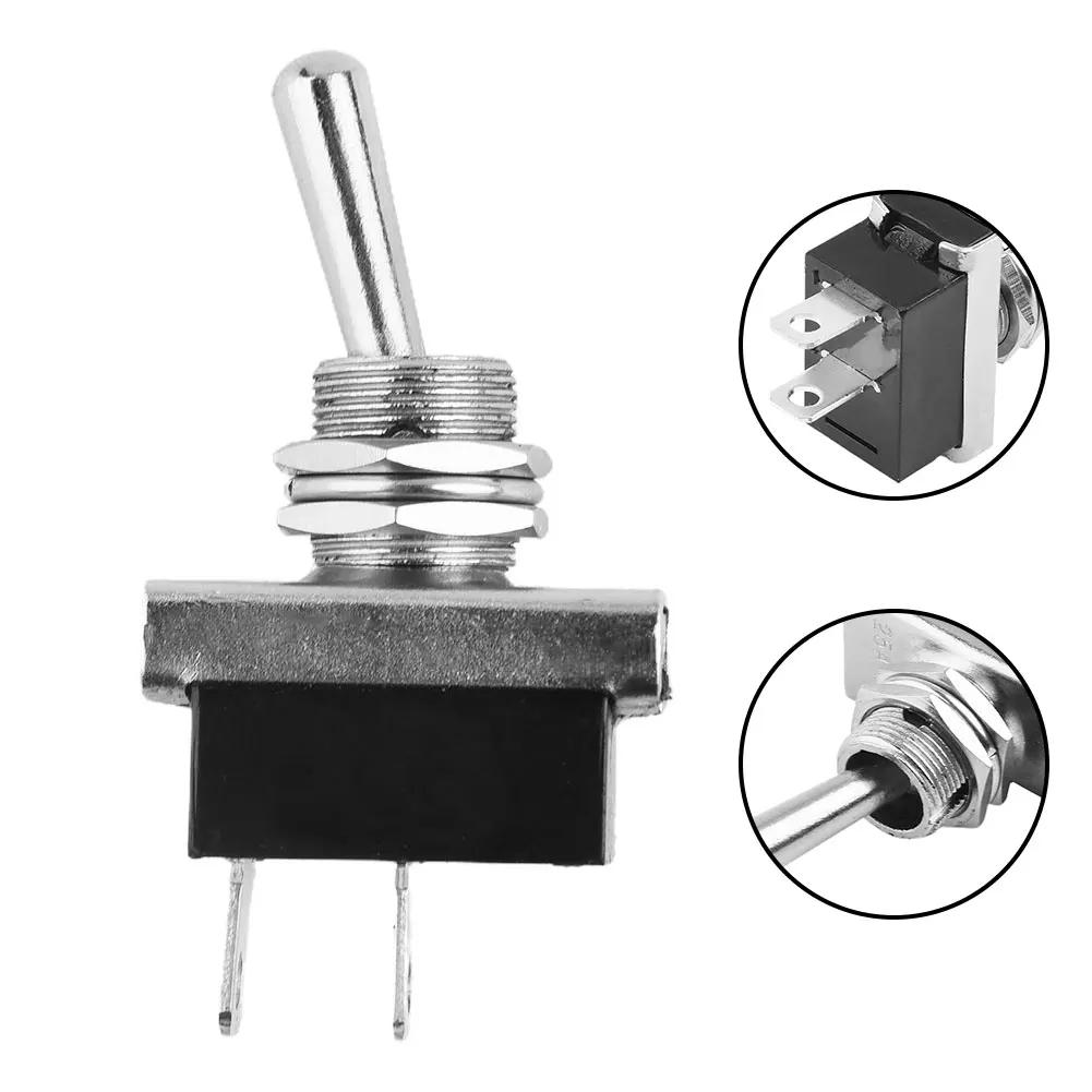 Black+Silver Silver Contacts Rocker Switch ON/OFF 12V Light Metal 10A Car Dash Duty For 12.5mm Round Hole Heavy