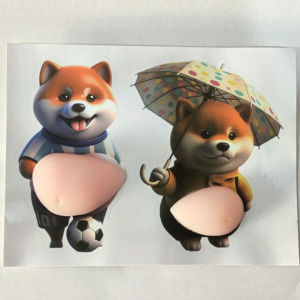 Lustiger 3D Weicher Bauch Katze Aufkleber Knetbar Selbstklebend Inu Hund Handyhülle Dekoration Wasserdicht Silikon Tier Laptop Aufkleber