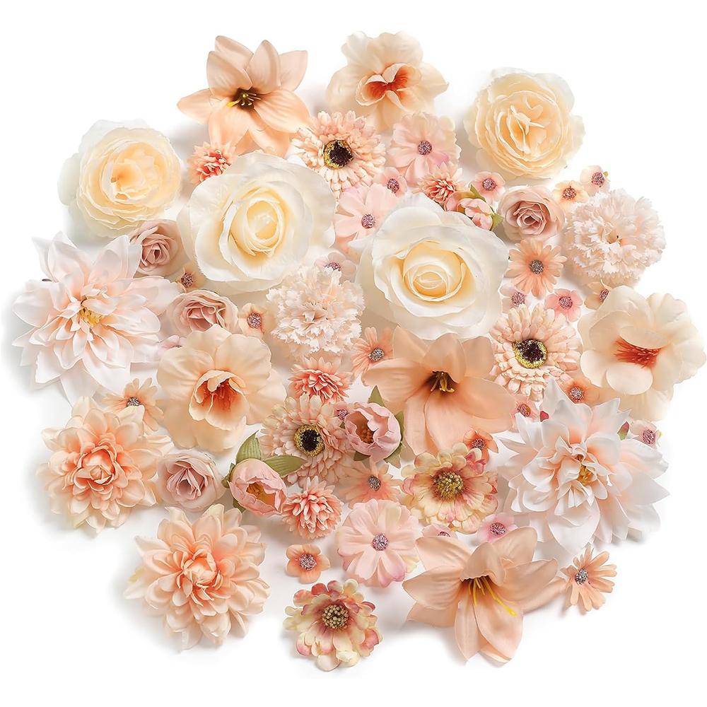Mix Rose Artificial Flowers Heads Silk Fake Flowers for Home Room Decor Garden Wedding Decoration Wreath Garlands Gift Accessory