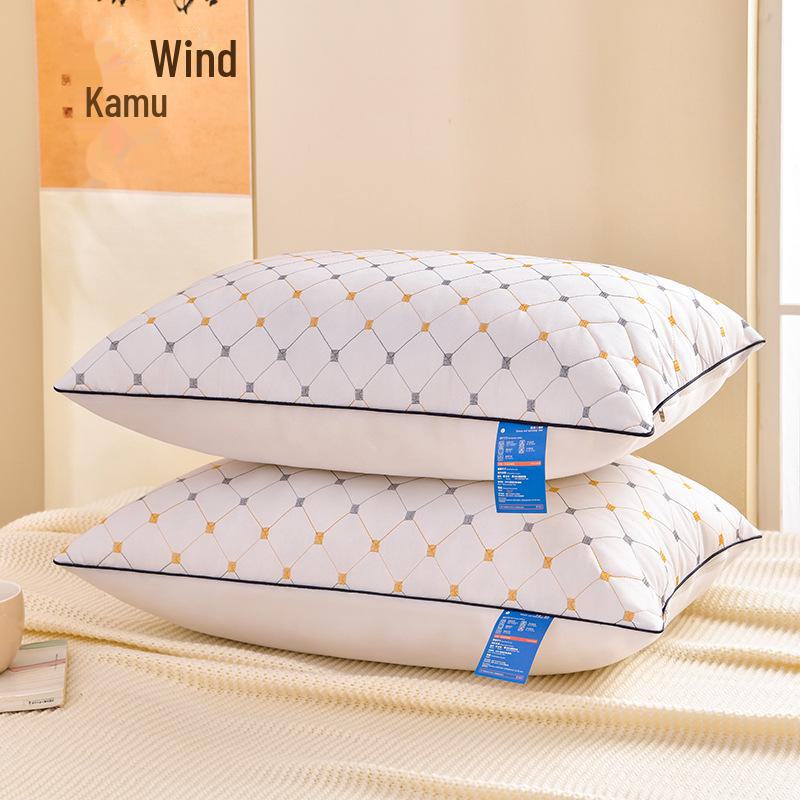 Starry Sky Feather Velvet Cervical Pillow with Quilted Embroidery - Non-Sinking, Ideal for Home, Student Dorms, Hotels