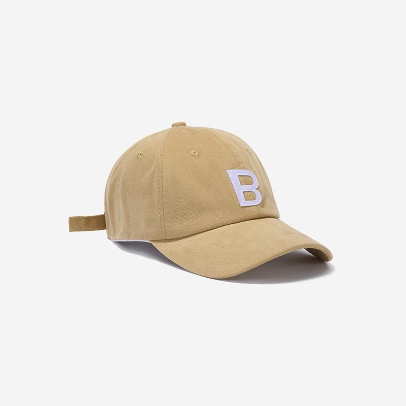 Trendy baseball cap women's spring and autumn navy blue B hat green big head circumference showing face small blue cap man