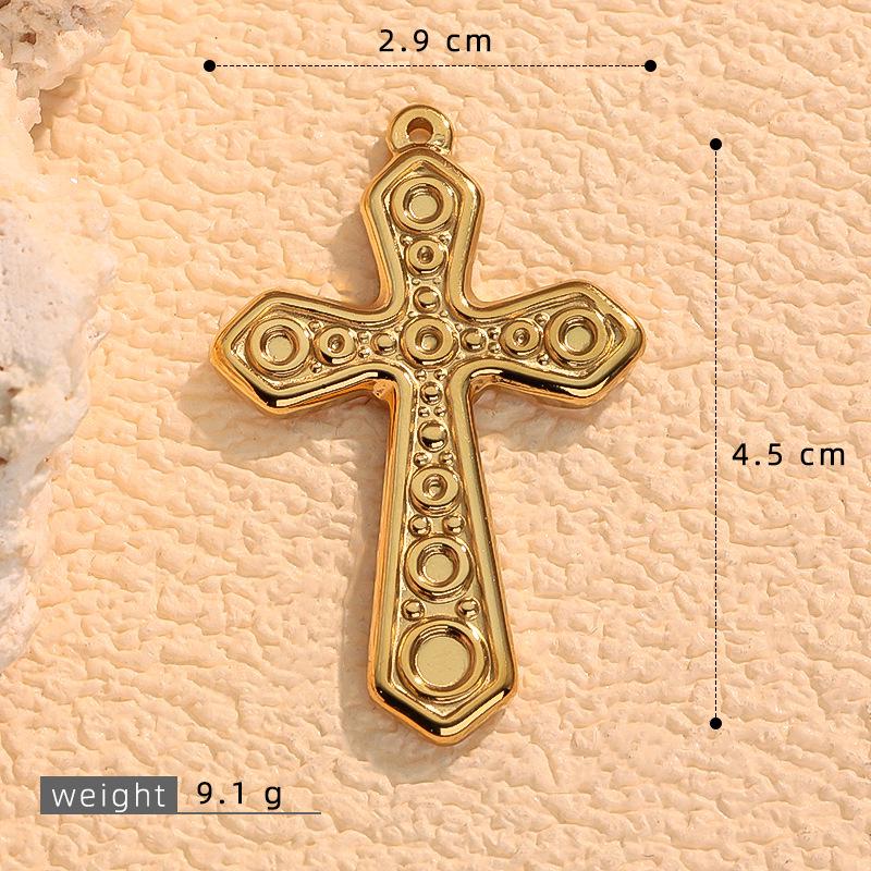 European & American Fashion Stainless Steel Cross Pendant Clavicle Chain - Non-Fading Women's Light Luxury Sweater Accessory