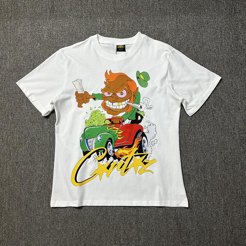 Corteiz Alcatraz Series T-shirt Short-sleeved Letter Logo Printed Men's and Women's Double Yarn Fashion Casual Short-sleeved Tide