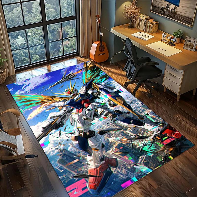 Area Rug Gundam Non Slip Washable Large Carpet Bedroom Gamer Room Home Decor