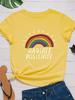 Radiate Positivity Rainbow Print Women T Shirt Short Sleeve O Neck Loose Women Tshirt Ladies Tee Shirt Tops Camisetas Mujer