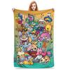 Things In Life Cute Colorful Vexx Style Doodle Blankets Soft Warm Flannel Throw Blanket Cover for Bed Picnic Travel Home Sofa