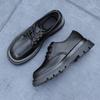 Derby Shoes Men's Low-top Martin Boots British Style Round Head Leather Big Head Shoes Black Shoes Platform Casual Leather Shoes