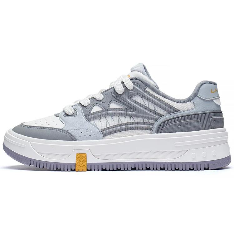 new LiNing Floating Slip Resistant Shock Absorbers Low Top Skateboard Shoes Men's Microcrystalline Gray