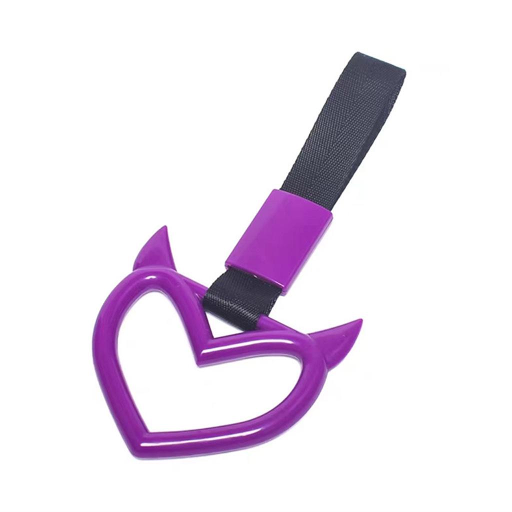 Car Handle Devil Heart Hanging Ring Hand Strap Train Bus Handle Bumper Warning Ring Auto Interior Decorative Accessories