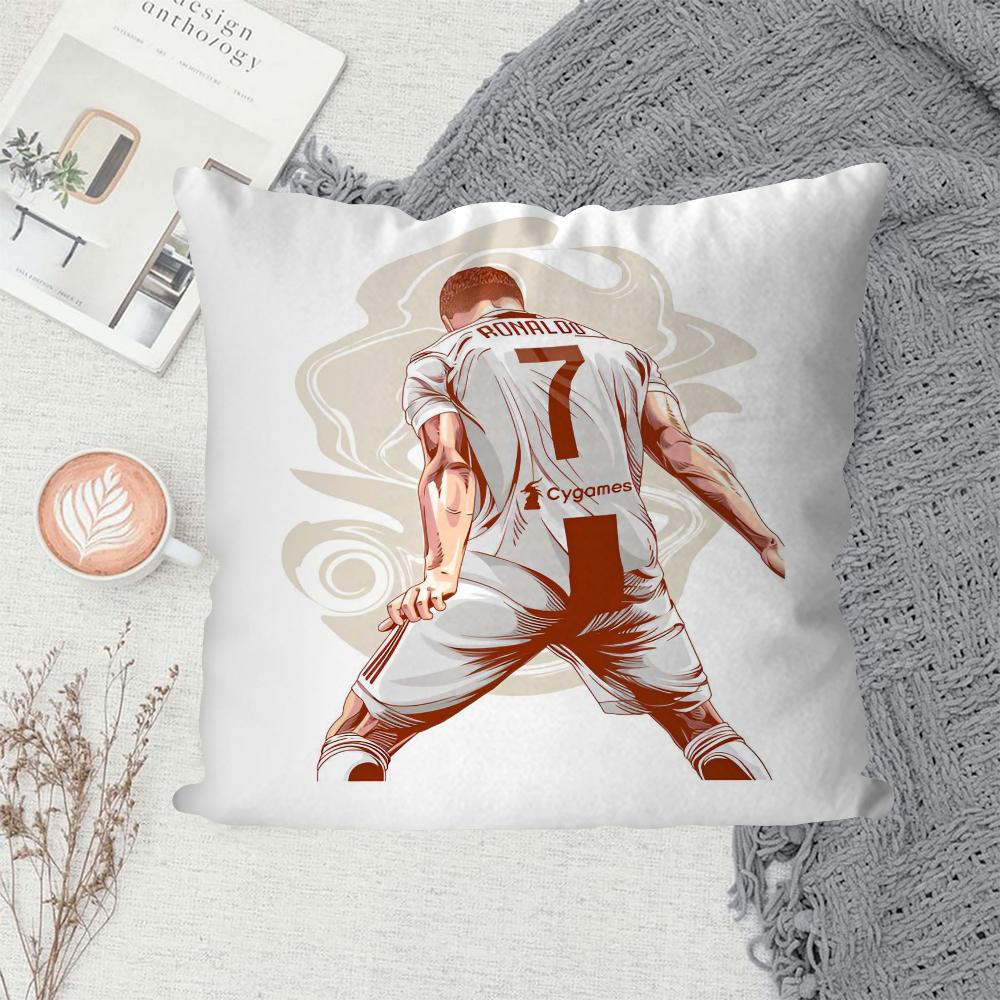 1PC CR7 Cristiano Ronaldo Pillow Case Sofa Decorative Home Double-sided Printing Short Plush Cute Cushion Cover
