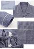 Kaituck Family SUIMIN CARE Men's Warm Pajamas, Made In Japan, 100% Cotton, Solid Color, Long Sleeve Shirt, Autumn/Winter (LL, Navy)