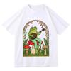 Funny Frog On Mushroom T Shirt Banjo Playing Animal Graphic Tee Retro Aesthetic Harajuku Streetwear Top Casual Unisex Summer Tee