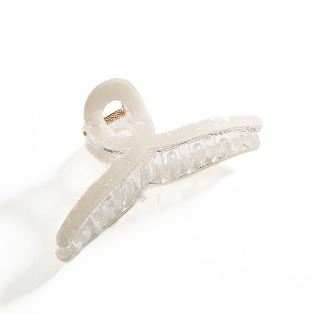 Elegant 2025 French Shark Clip for Women, Versatile Summer Hair Accessory. белый