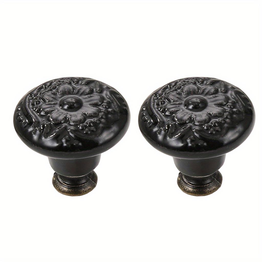 2 ks Keramické zásuvkové úchytky s retro vzorem, Dveře domácích skříněk, Jednootvorové úchytky se šrouby