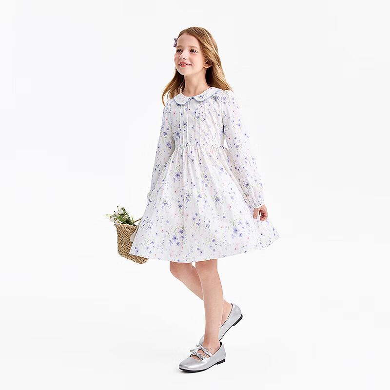 Annil Girls' Floral Long-Sleeve A-line Dress