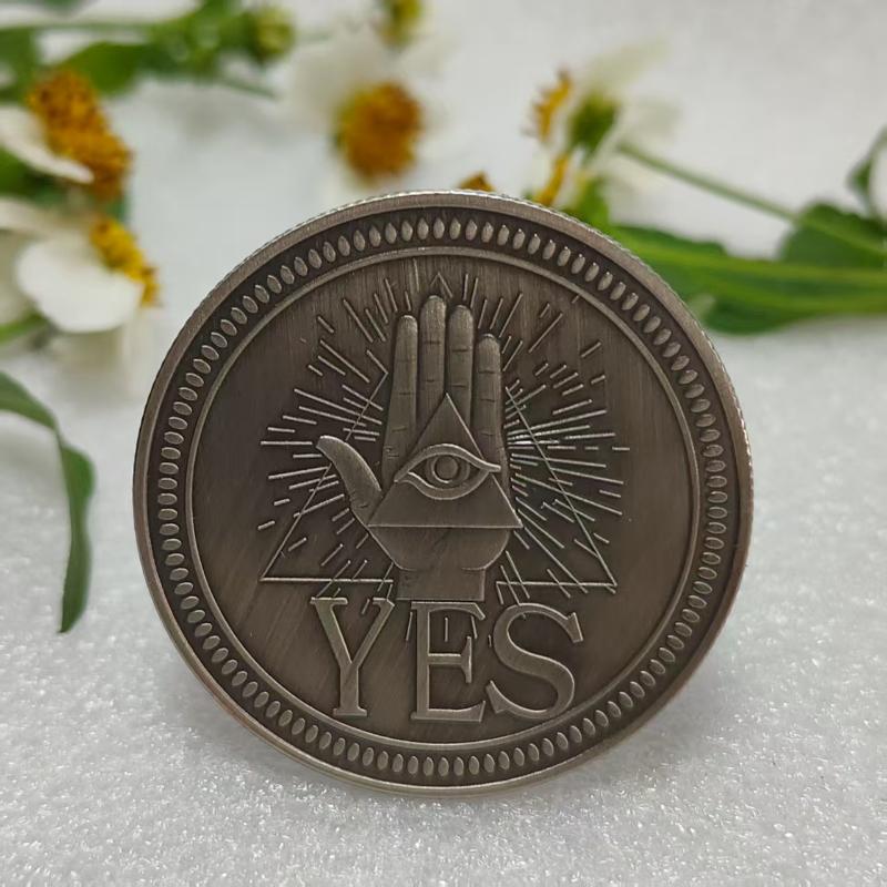 Retro Dual Sided Yes No Decision Coin Anti-Corrosion Metal for Party Games Decision Making Gift for Teen Adult Collection