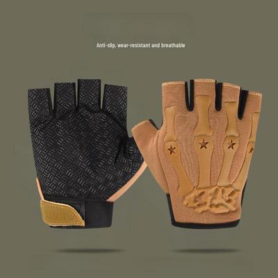 Men's Outdoor Half-Finger Skeleton Gloves