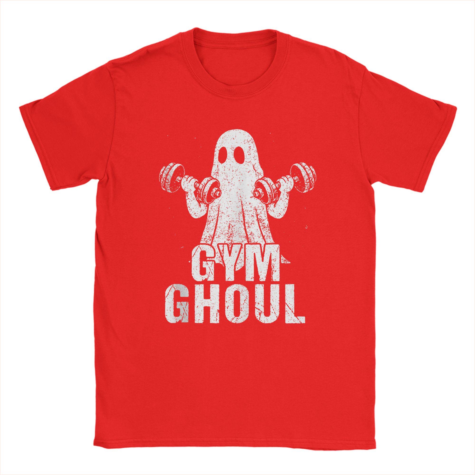 Мужская футболка для спортзала Ghoul, смешная Хэллоуинская, для тренировок, с призраком, фитнес, 100% хлопок, уникальная, с коротким рукавом, футболка для взрослых S