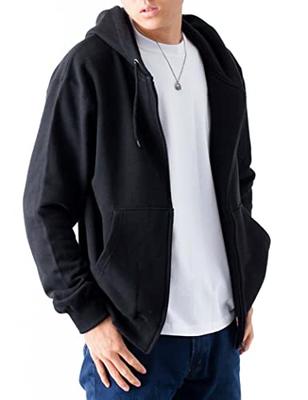 [T-shirt.st] Plain Hoodie, Terry Cloth Lining, Zip-up, 10.0oz, Men's, Super Black, 3XL