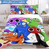 3-teiliges Kawaii Friends Charaktere Abenteuer Bettwäsche-Set, Enthält 1 Bettbezug und 2 Kissenbezüge, Perfekt für Schlafzimmer, Wohnheim, Weihnachtsgeschenk für Fans
