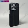 Luxury Carbon Fiber Slim Case For iPhone 17 13 14 15 16 Pro Max Shockproof Alloy Lens Camera Protective Ultra Thin Hard PC Cover