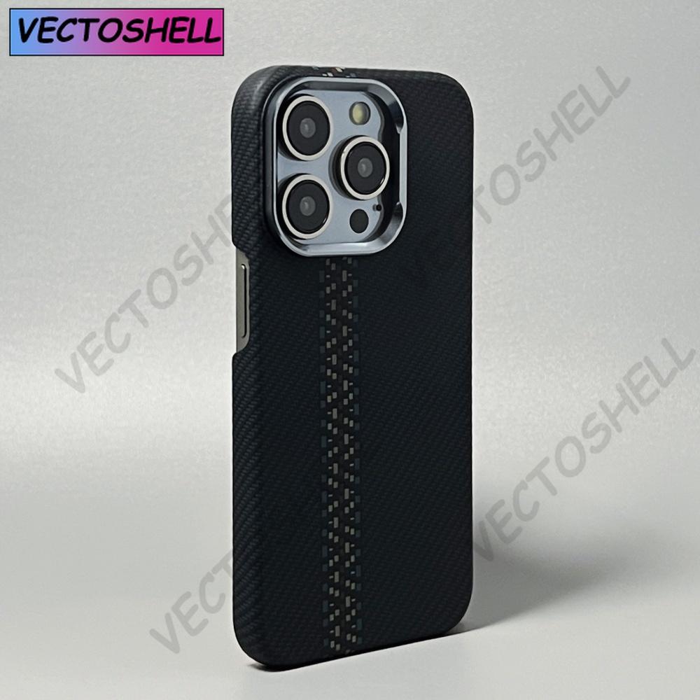 Luxury Carbon Fiber Slim Case For iPhone 17 13 14 15 16 Pro Max Shockproof Alloy Lens Camera Protective Ultra Thin Hard PC Cover