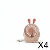 5xSmall Tabletop Fan Circular Grille USB Desk Stable Base for Desktop, Dorm Room Pink Rabbit