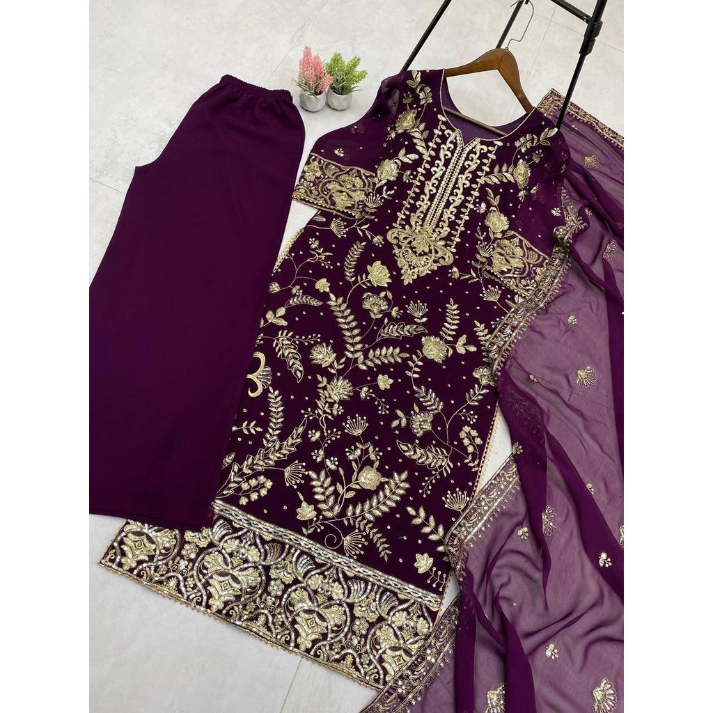 Pakisatni Bollywood Ethnic Salwar Kameez Desigenr Wedding Wear Palazzo Suit
