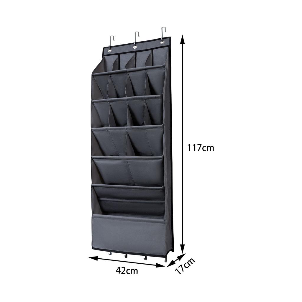 Over Door Shoe Organizer with Large 6 Deep Pockets Door Shoe Rack for Closet Door Foldable 16 Pairs Resuable Hanging Storage Bag