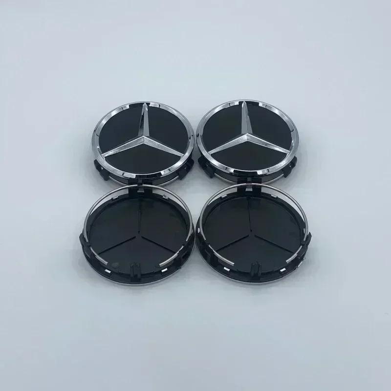 CSF1   4Pcs 75MM/60MM Car Tire Wheel Center Hub Cap Covers For Mercedes Benz Badge Emblem Rim Cover Auto Style Decorate Accessories