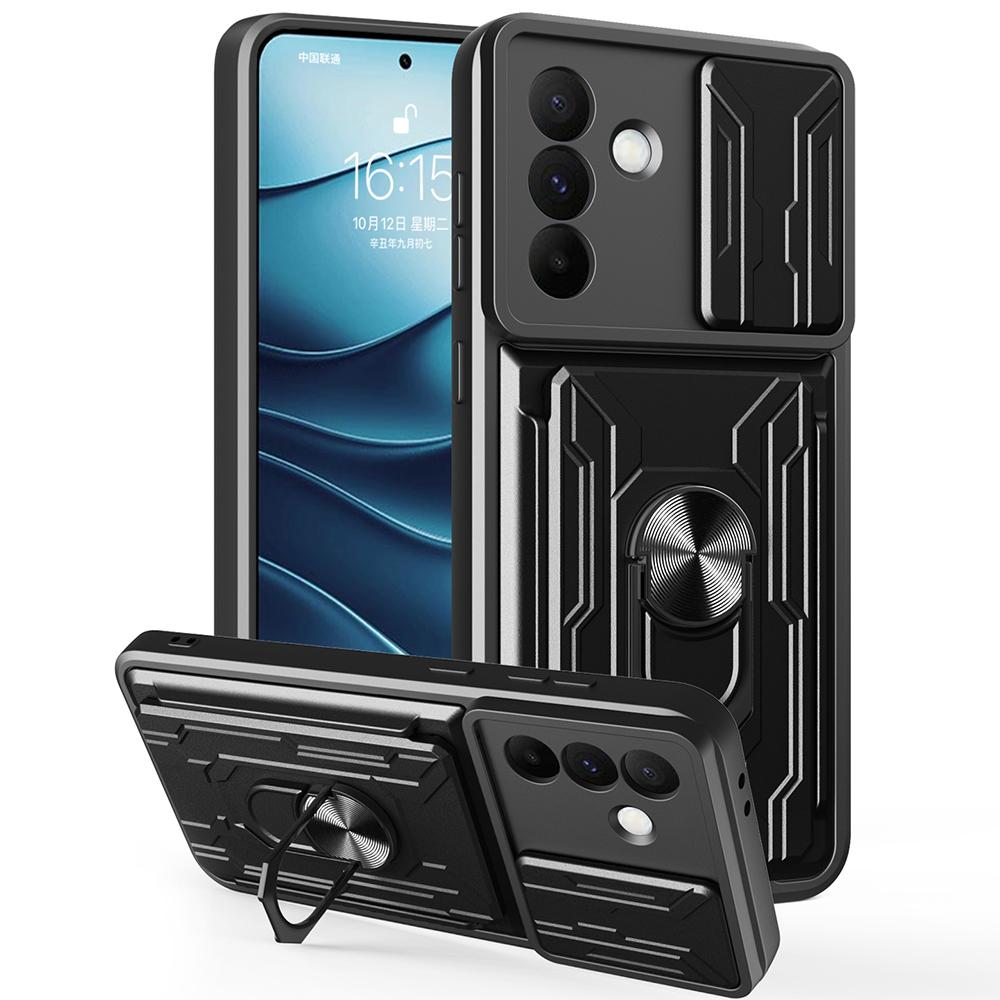For Samsung Galaxy A36 5G Case PC+TPU Kickstand Phone Back Cover with Camera Slider