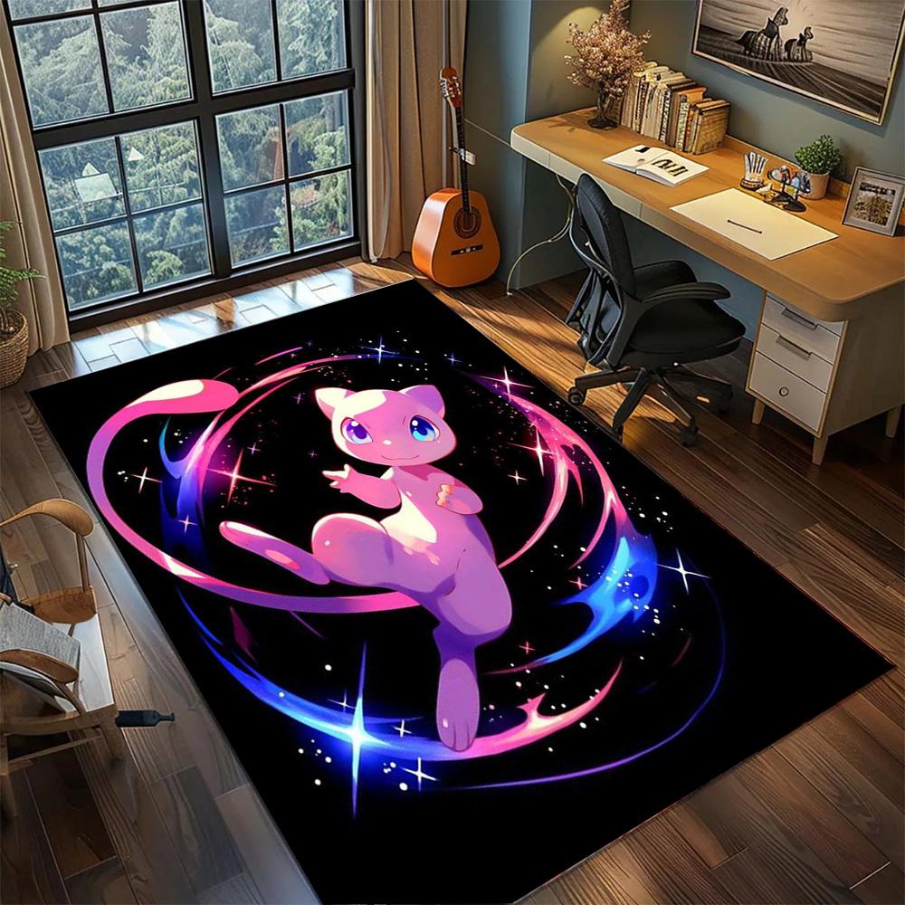 Pokemon Rug Non Slip Gamer Room Decor, Washable Large Area Carpet Floor Mat Bedroom Home Interior.-TING