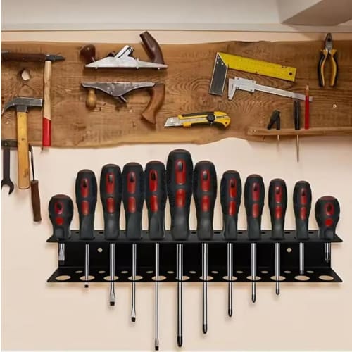 Samcos Tool Storage Screwdriver Holder, Tool Holder, and Pliers Holder Set of 2, Wall-Mounted, Hex Key Storage, Multifunctional, Heavy-Duty Tool Stora