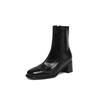 Krazing Pot Microfiber Winter Square Toe Modern Size 33 Boots Basic Size 43 Clothing Thick High Heels Zipper Women Ankle Boots