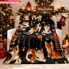 Blanket 1pc Adorable Cartoon Cats Collection 2D-Printed Flannel Throw Blanket - Soft And Cozy Suitable for Use On The Sofa While T