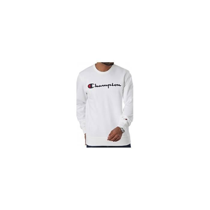 Sweatshirt - CHAMPION - Box Neck 220254-WW001 - Manches longues - Col montant - Blanc