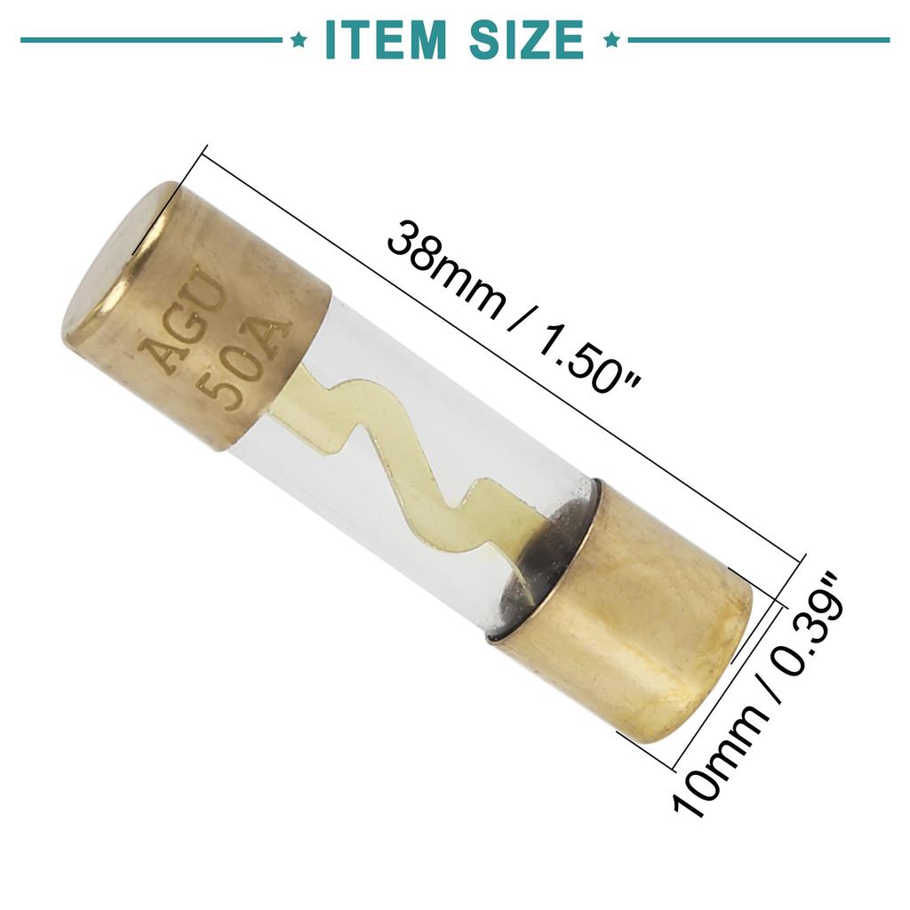 ACROPIX AWG In-Line Fuse Holder with 50A AGU Fuses 4 6 8 Gauge Universal