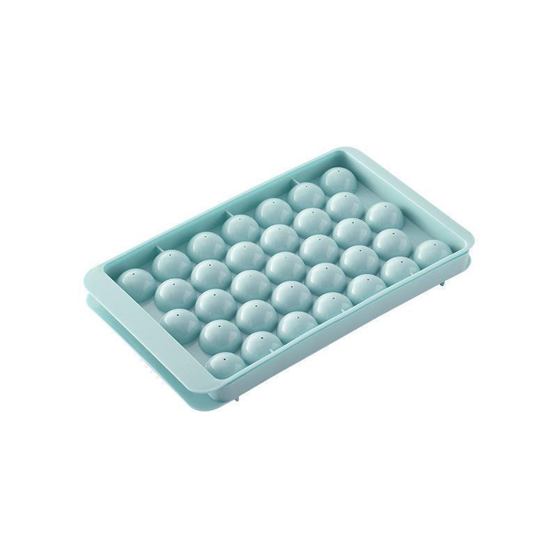 Round Ice Cube Mold with Lid - Ice Ball Maker for Home Refrigerator