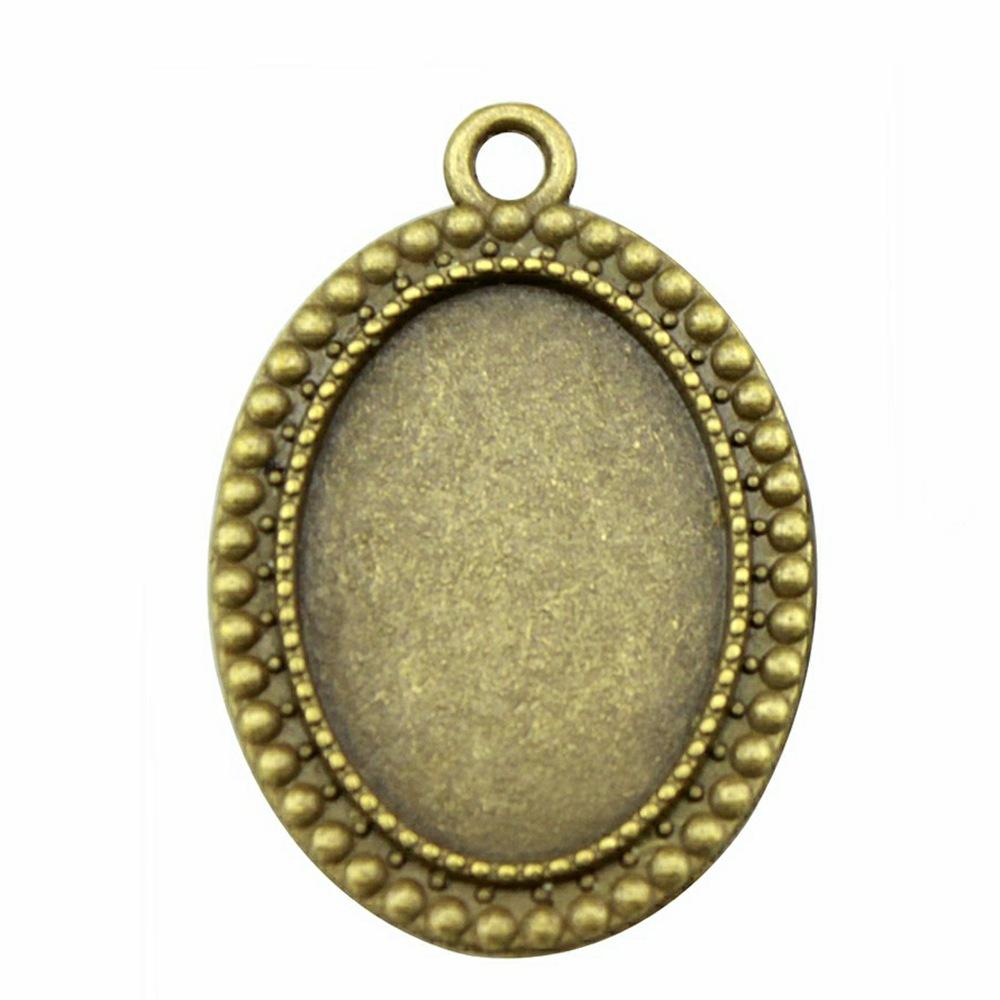 10pcs 18x25mm Inner Size Vintage Antique Bronze Color Cameo Cabochon Base Setting Charms Pendant Necklace Findings