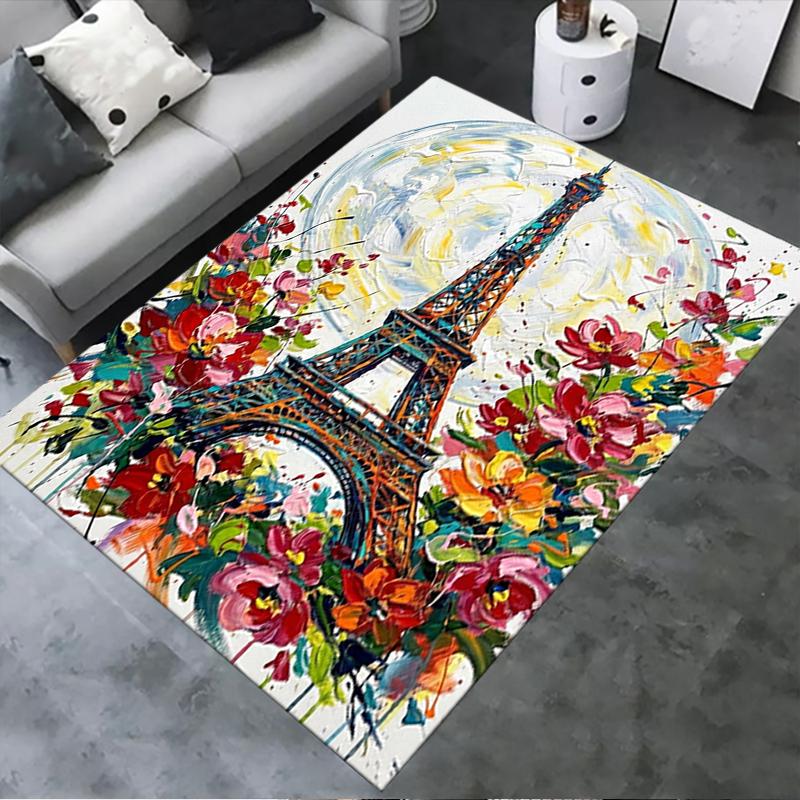 2025 New Paris Eiffel Tower Carpet Rug for Living Room Bedroom Home Sofa Decoration,Kids play Non-slip Floor Mat98
