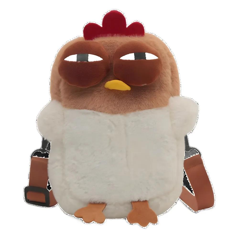 Cute Chicken Bag for Women Girls Gift Chicken Purse Fluffy Hen Shoulder Bag Plush Handbag Cute Animal Phone Crossbody Bags