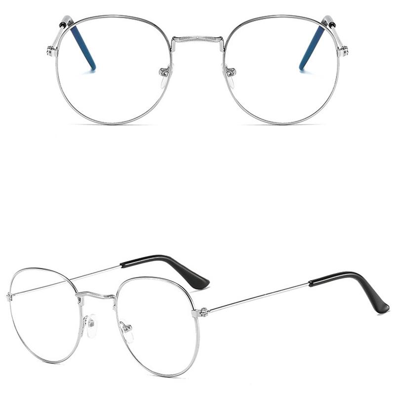 New fashion simple unisex round Plain glasses for men women Metal frame glasses for wedding party eyeglasses