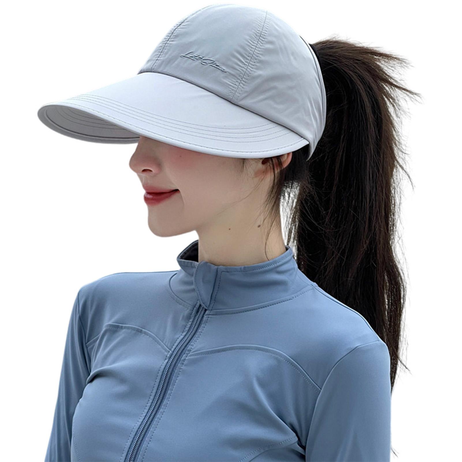 

Женская уличная шляпа от солнца Дышащая быстросохнущая бейсболка Легкая и дышащая шляпа с открытым верхом и широкими полями Кепка «утиный нос» серый