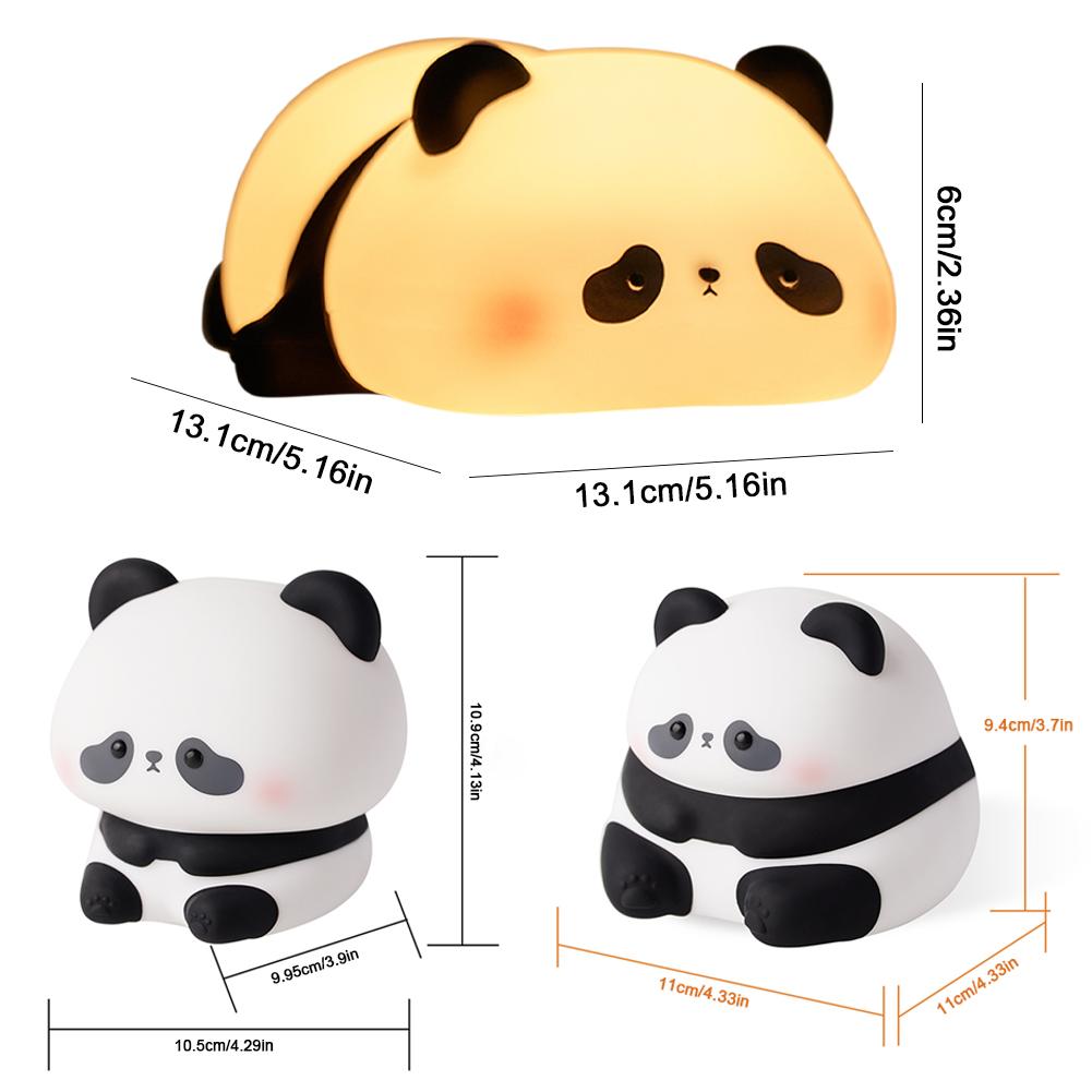 Soft Cute Panda Touch Light Bedside Sleeping Night Light USB Rechargeable LED Squishy Panda Lamp Bedroom Decoration for Children
