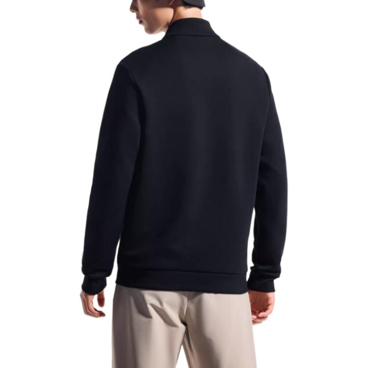 Anta Training Series Logo Stand Collar Zip Long Sleeve Jacket Men jackets Basic-Black 152447731-3