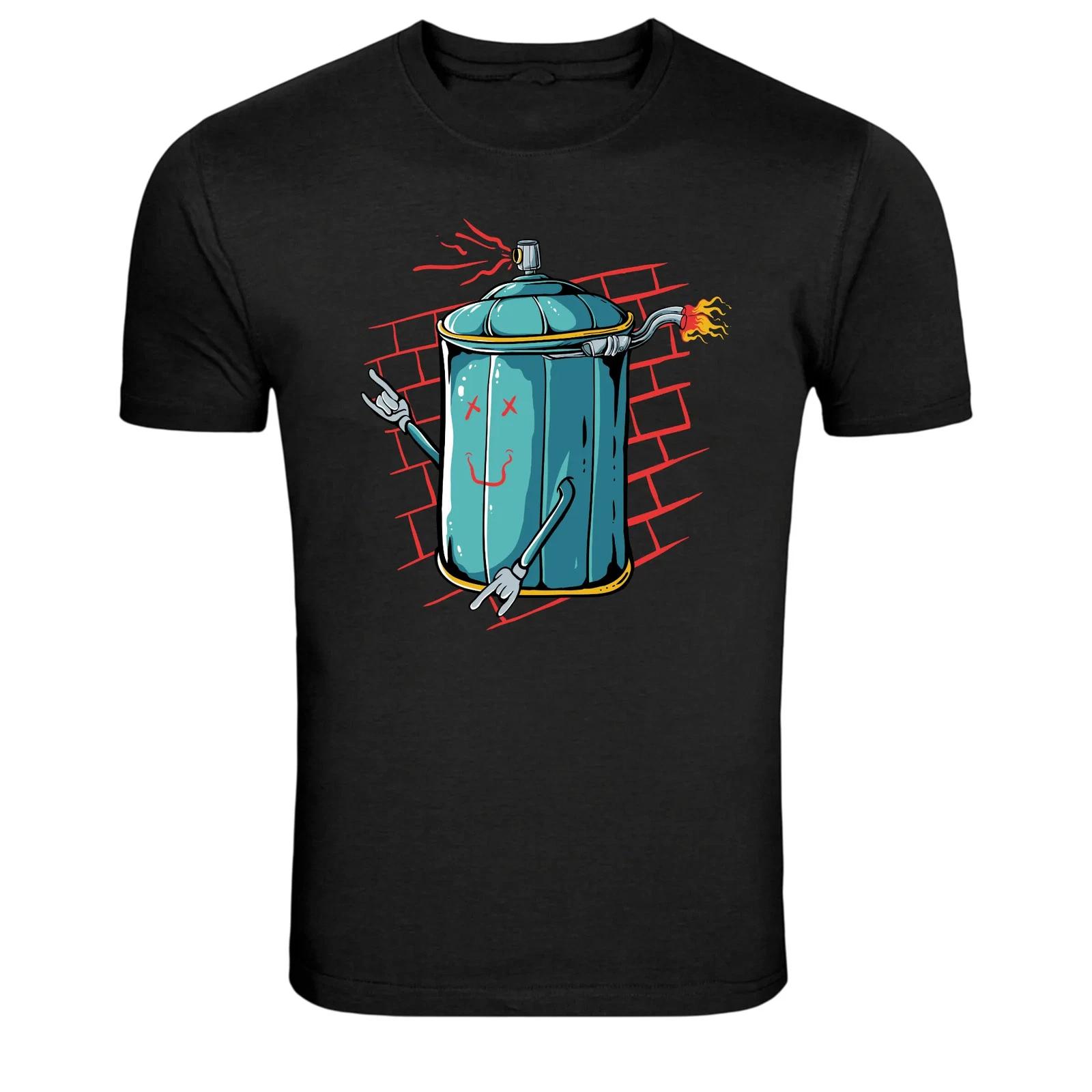 Graffiti Spray Paint Can Street Art Graphic T-Shirt M