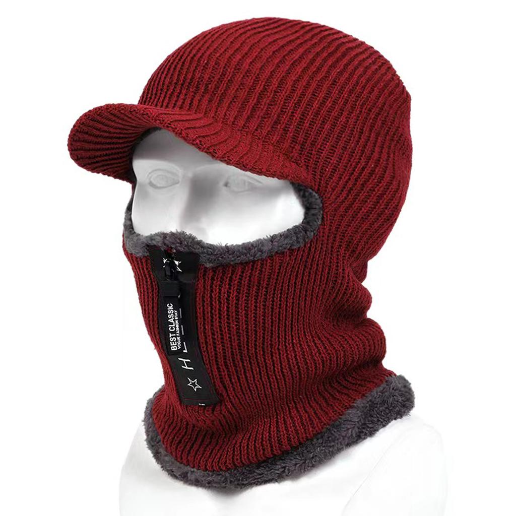Unisex Ski Beanie Hat Face Protection Thick and Warm Knitted Hat Autumn Winter Outdoor Leisure Hats Travel Accessories for Women Men