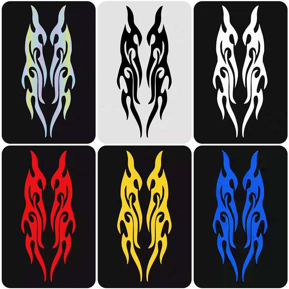 2Pcs 30/40/50cm Car Motorcycle Sticker Flames Reflective Decal Sticker Decoration Decals Vinyl Waterproof Motorcycle Accessories