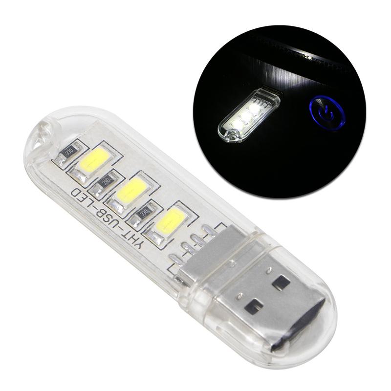 Portable Mini Led Night Light Camping Equipment Usb Power 3 Led Light Chips Lamp