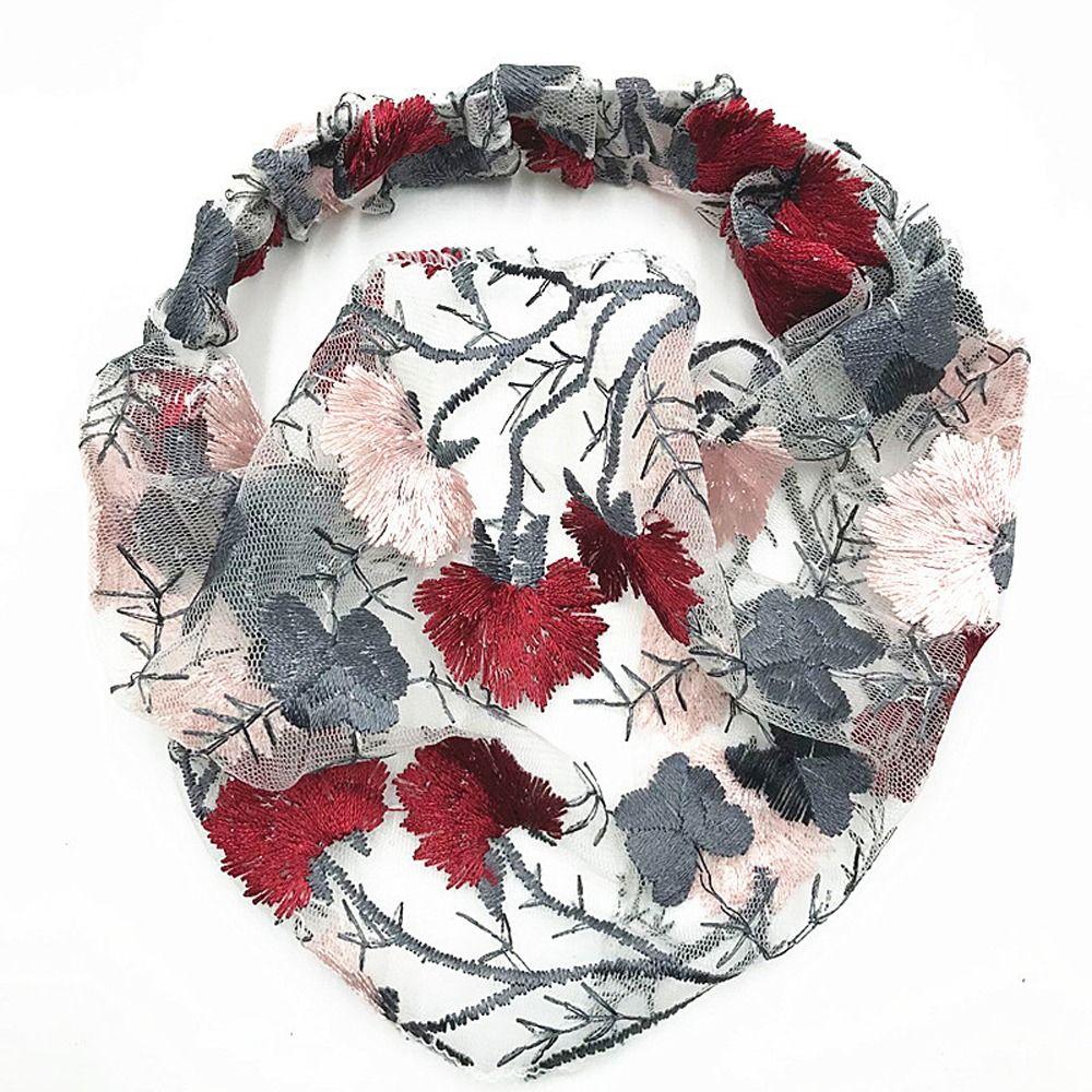 Flower Wide Side Non Slip Women Lace Headband Mom Headdress Fashion Hairbands Korean Head Wrap